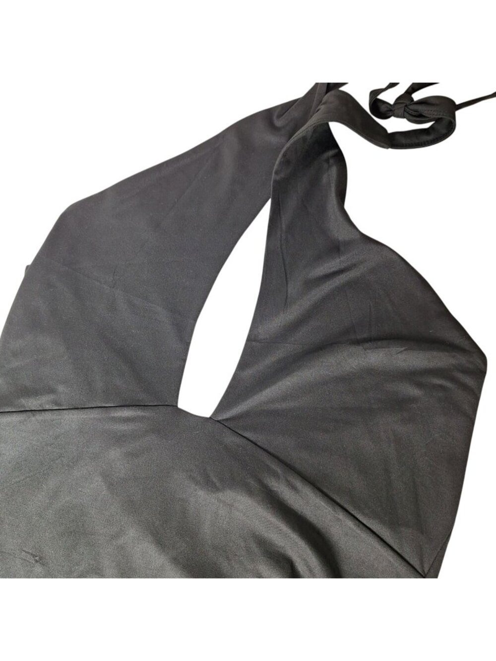 REORIA Black Plunge V Neck Halter Backless Bodysuit XL